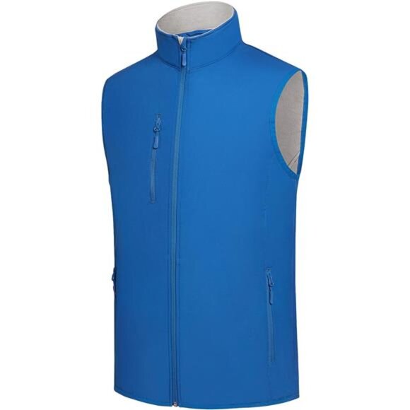 fit space Men's Lightweight Vest Softshell Sleeveless Windproof Jacket with